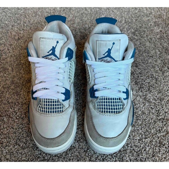 Nike Air Jordan 4 Retro 2024 Military Blue Size 4.5 Youth (Size 6 Women's) - Picture 3 of 7